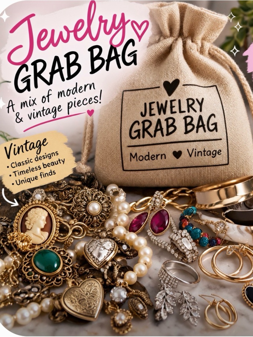 MYSTERY Neutral Jewelry Bag - Jewelry Grab Bag